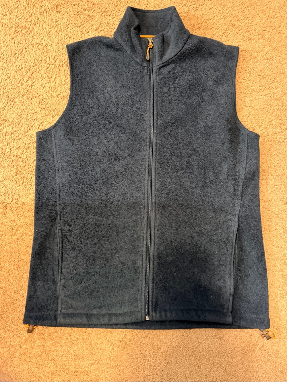 Woolrich Men’s Blue Fleece Vest Full Zip Stand Up Collar Size Large